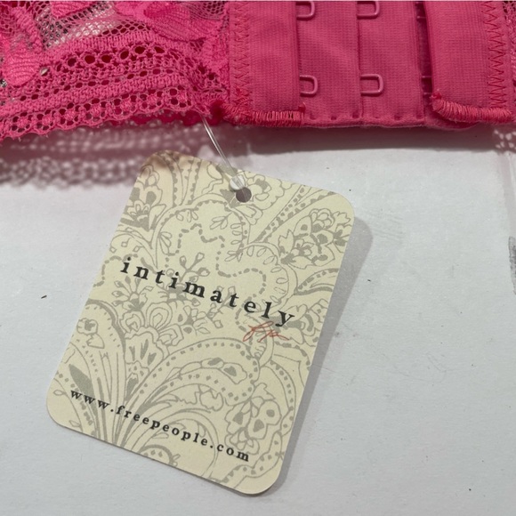 Intimately Free People Pink Lace Sorento Demi Longline Bra Sz 32C NWT Underwire - Picture 4 of 8